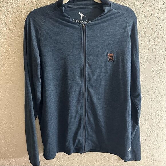 Anderson Ord Performance Apparel Blue Zip Up Athletic Pullover Size Medium - Picture 8 of 9